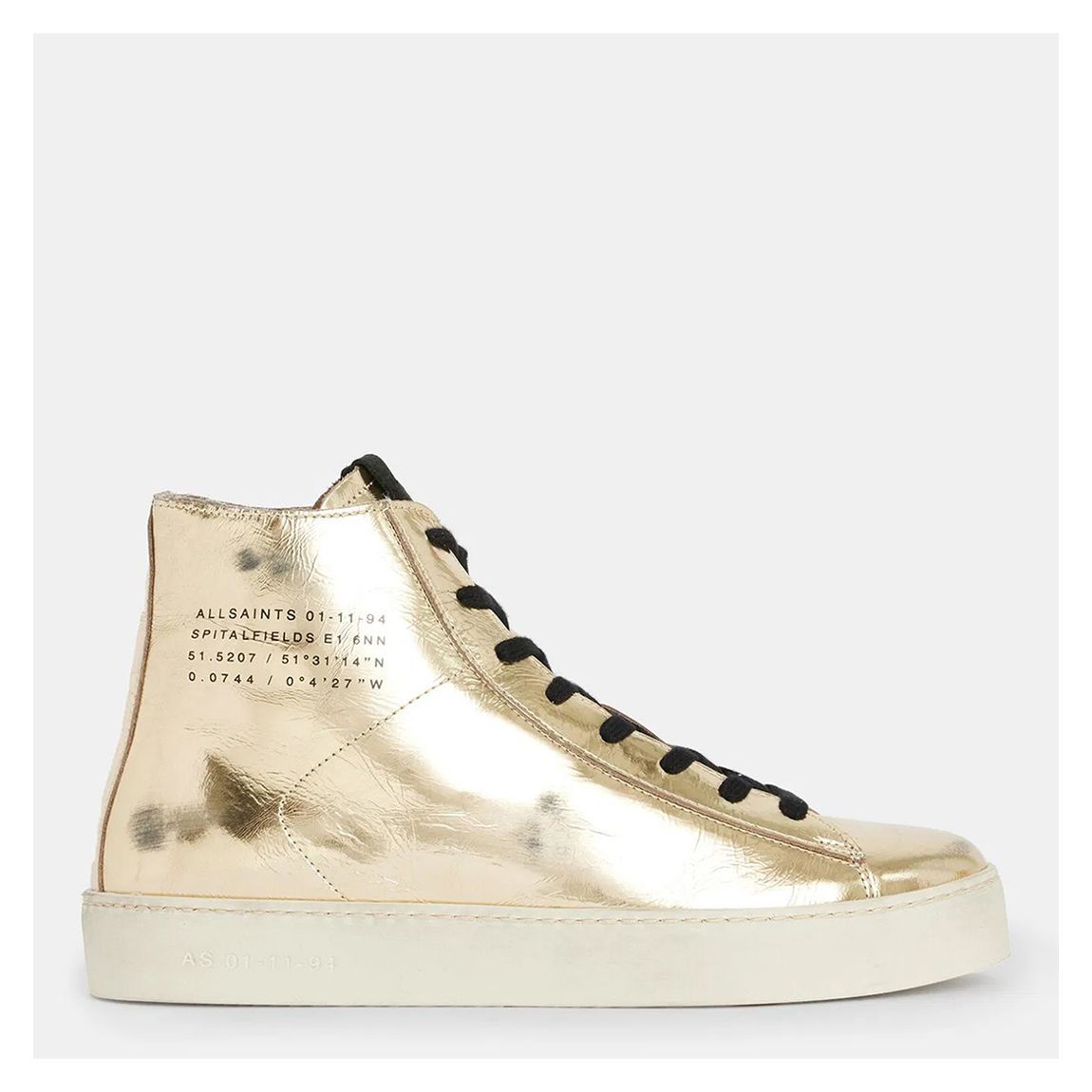 Gold Tana Metallic High Top Leather Trainers main product photo