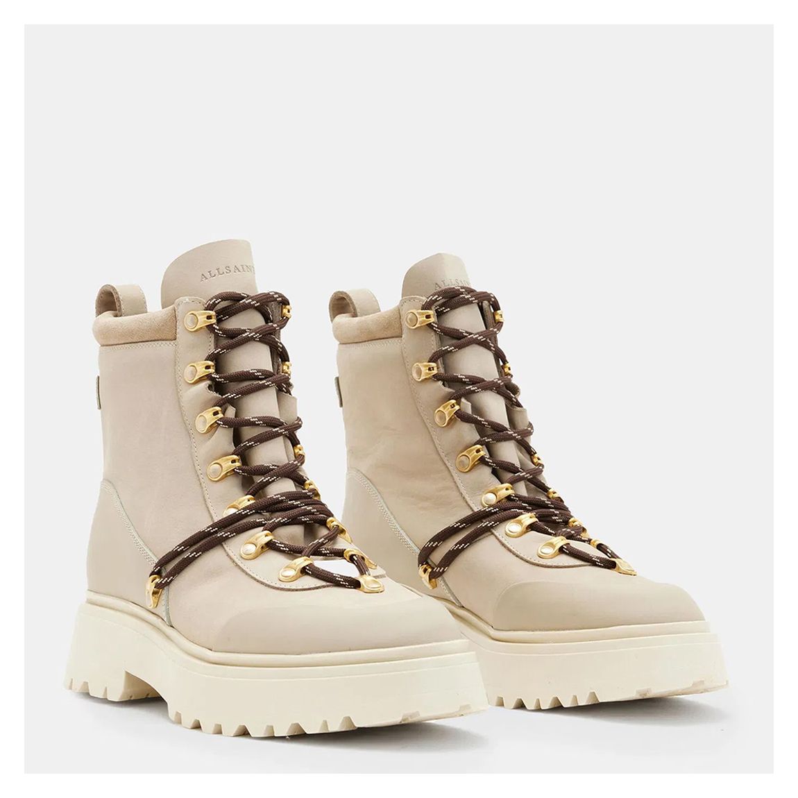 Beige Ker Chunky Leather Boots main product photo