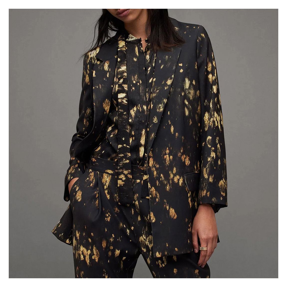 Black Aleida Ronnie Printed Blazer main product photo