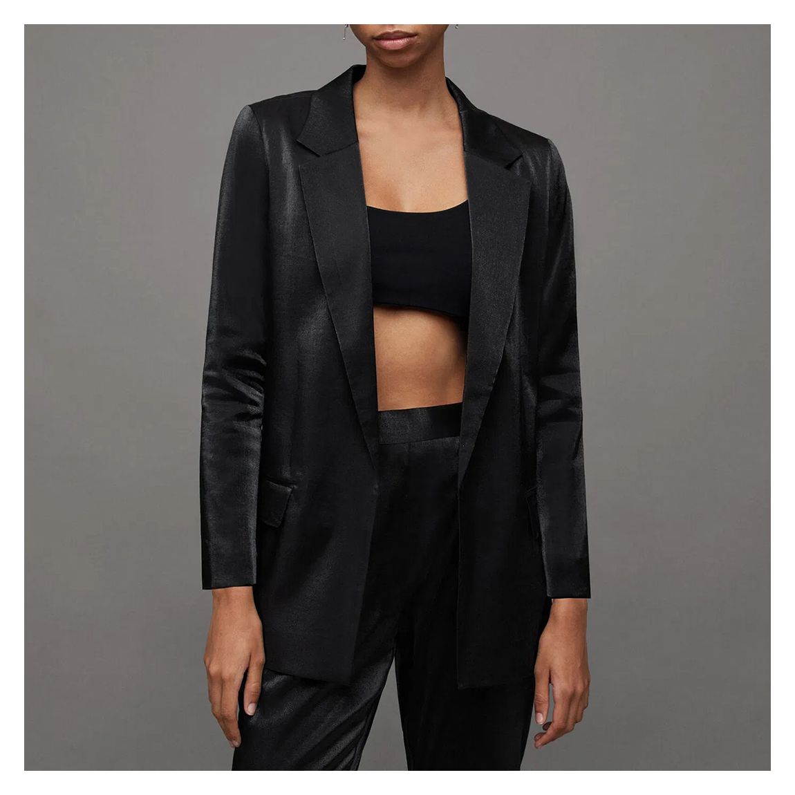 Black Aleida Shine Blazer main product photo