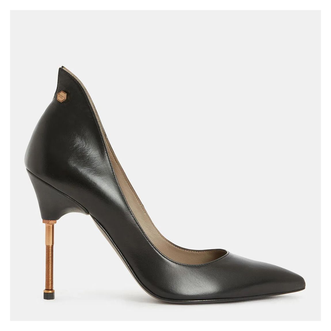 Black Robin Leather Court Heels main product photo