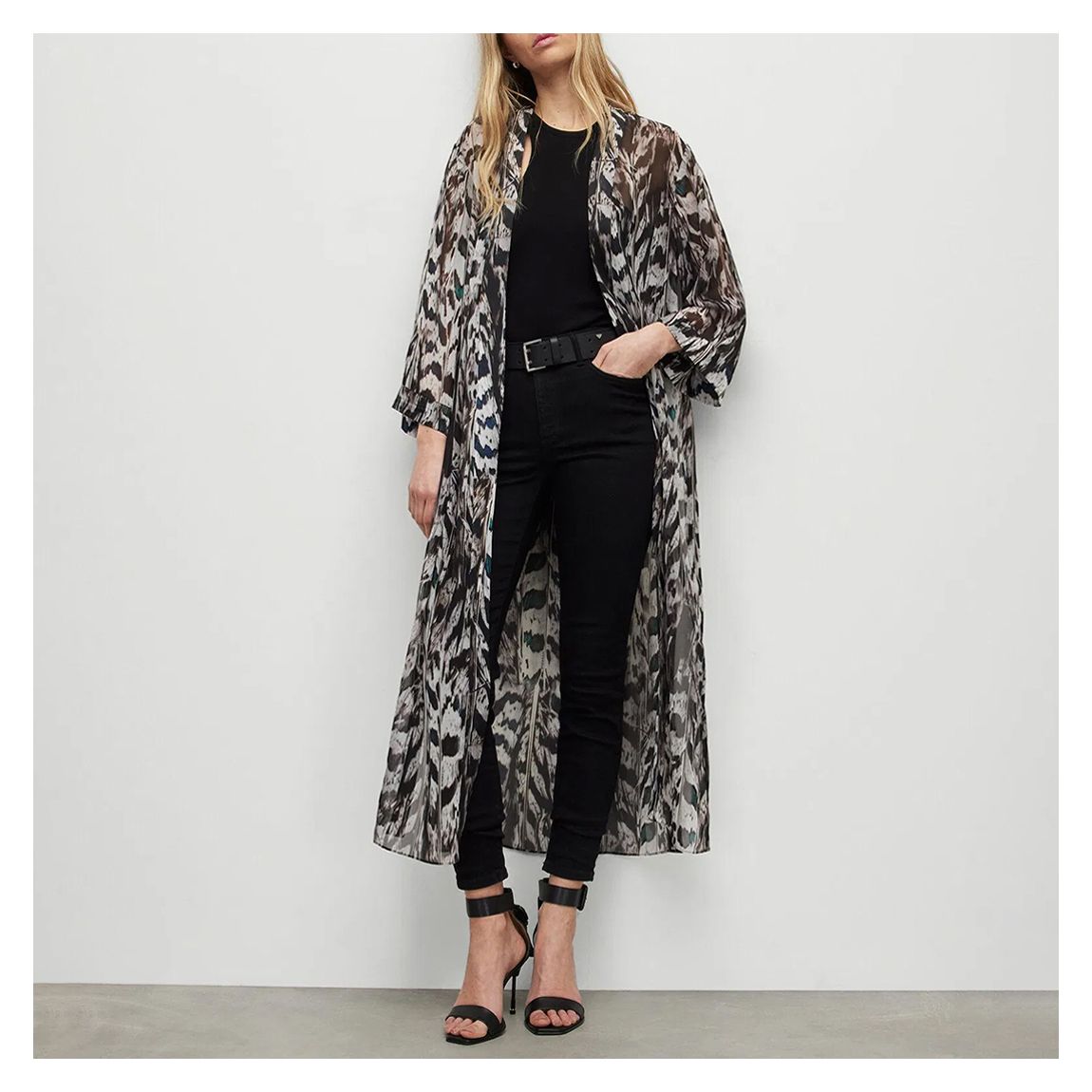 White Carine Longline Kimono main product photo