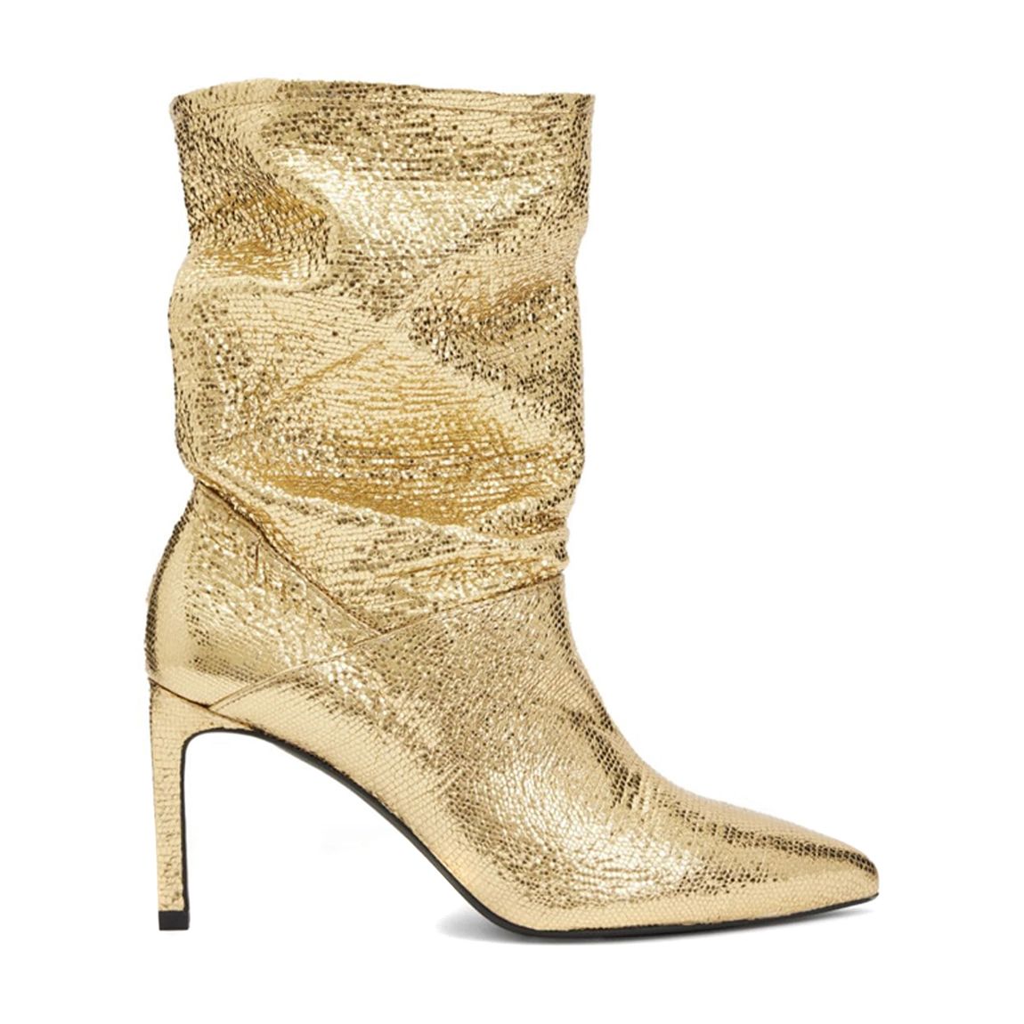Gold Orlana Shimmer Leather Ankle Boots main product photo