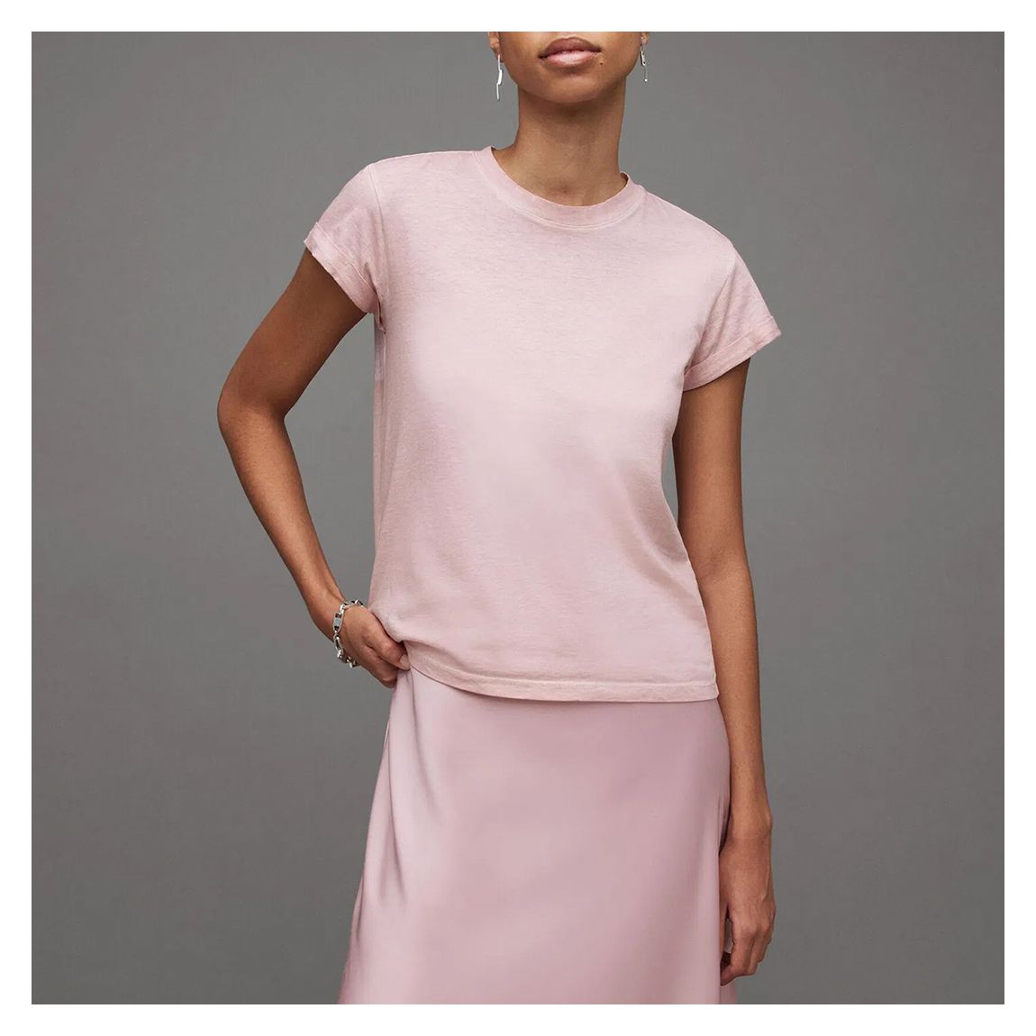 Pale Pink Anna Cotton T-Shirt main product photo