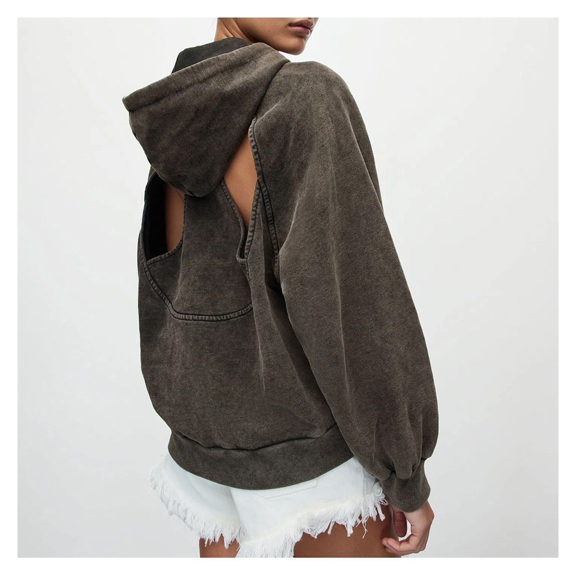 Washed Black Cygni Cotton Hoodie main product photo