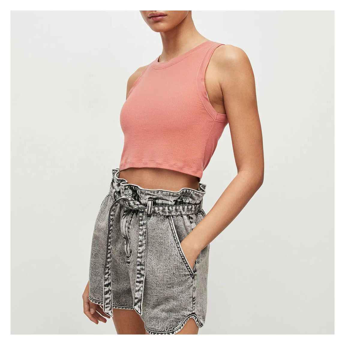 Pink Rina Cropped Tank Top main product photo