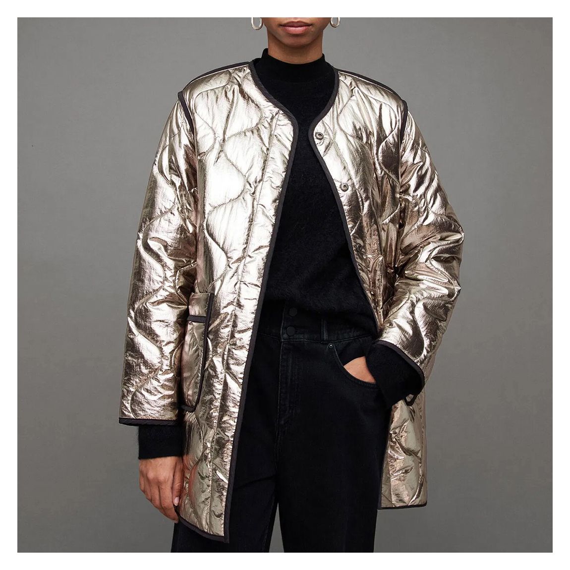 Rose Gold Phyllis Reversible Quilted Jacket main product photo
