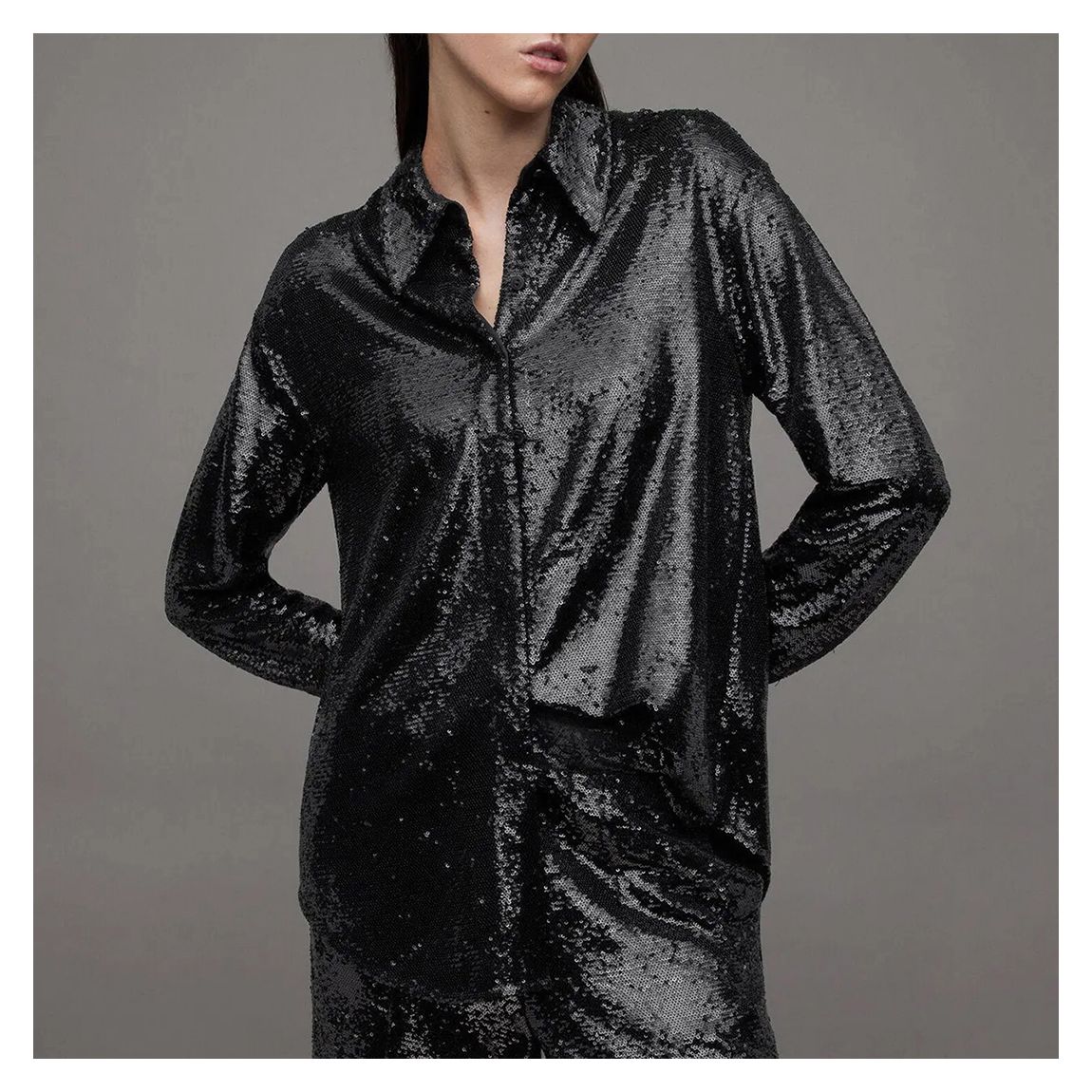 Black Charli Sequin Shirt main product photo