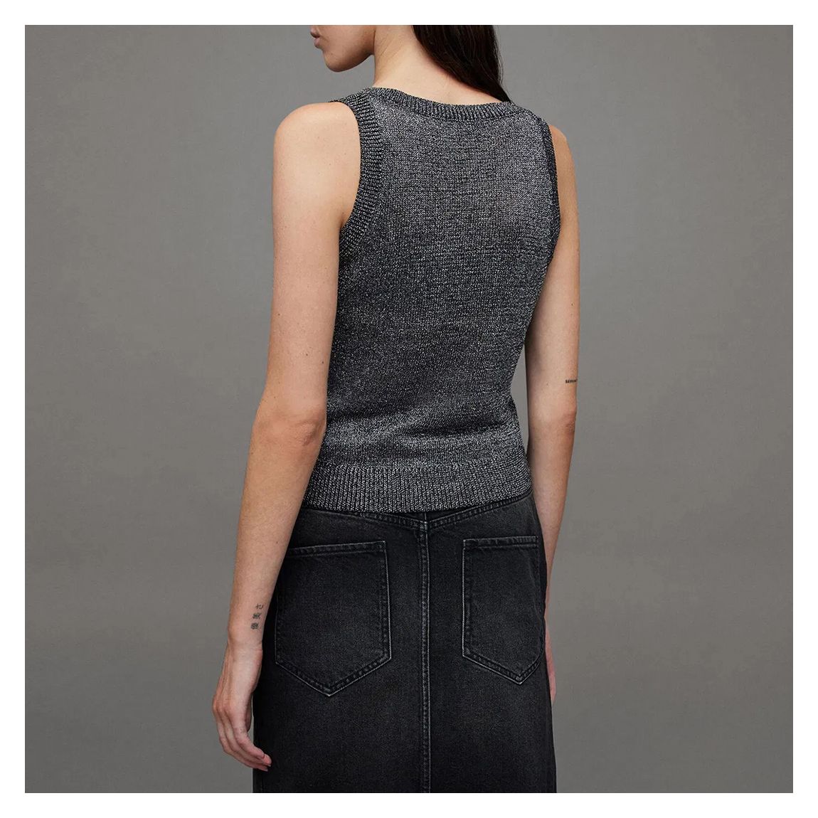 Silver Lyra Glitter Tank Top main product photo