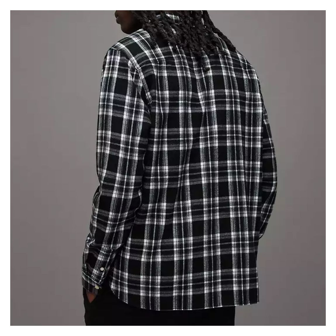 Black Leulus Check Cotton Blend Shirt main product photo