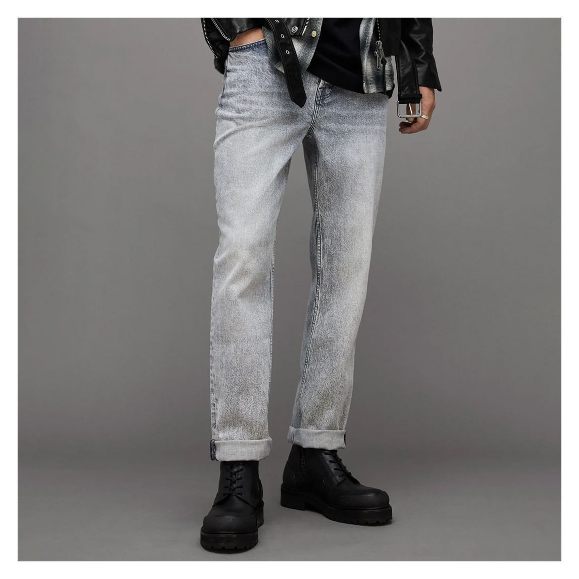 Grey Curtis Straight Stretch Jeans main product photo