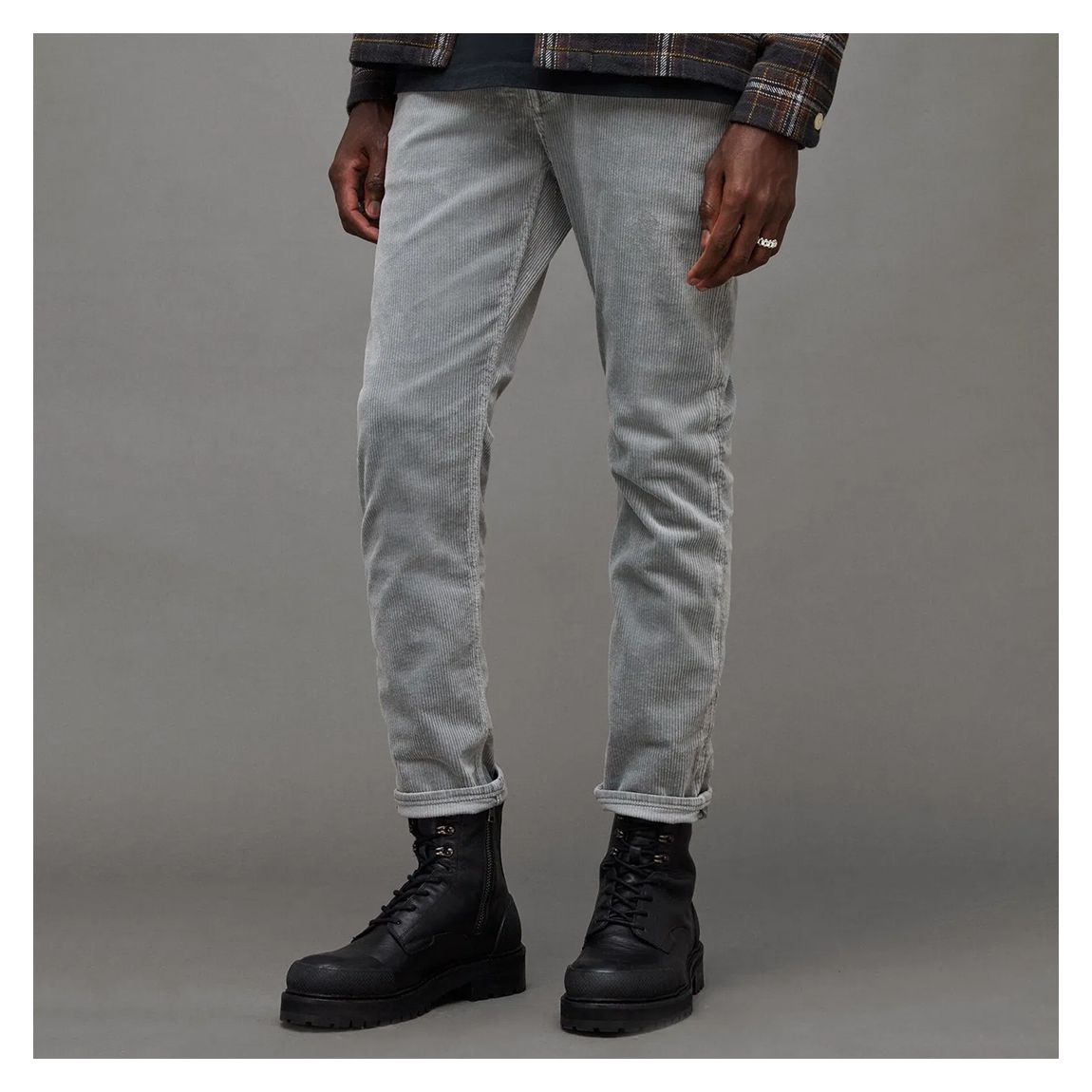 Grey Dean Cord Slim Stretch Jeans main product photo