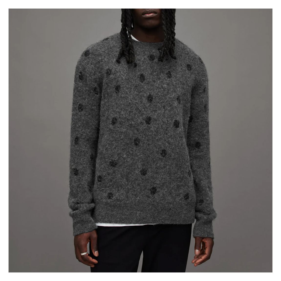 Charcoal Polk Dot Wool Blend Jumper main product photo