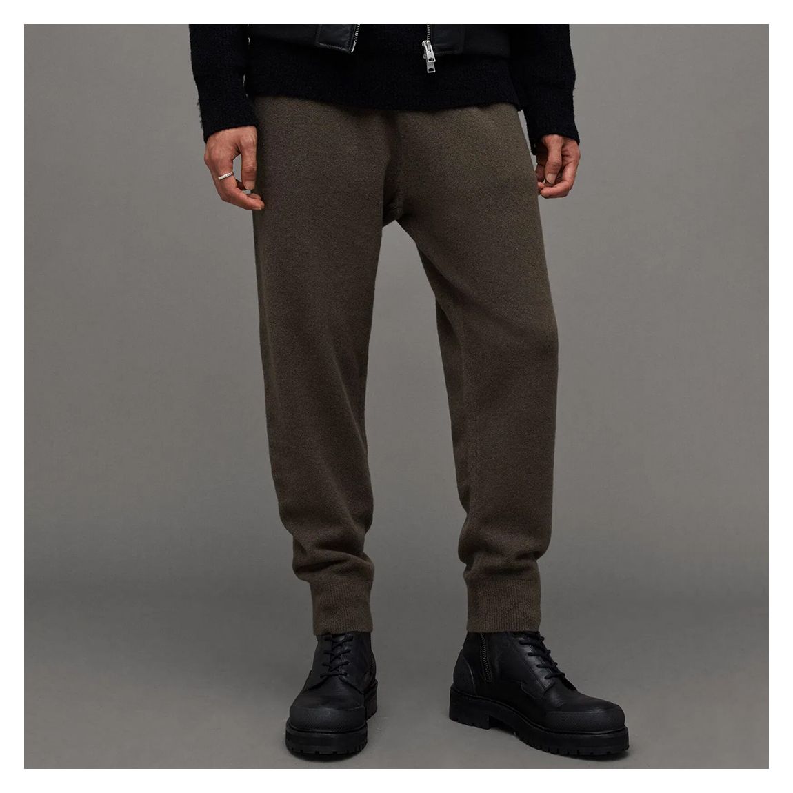 Khaki Statten Wool Blend Joggers main product photo