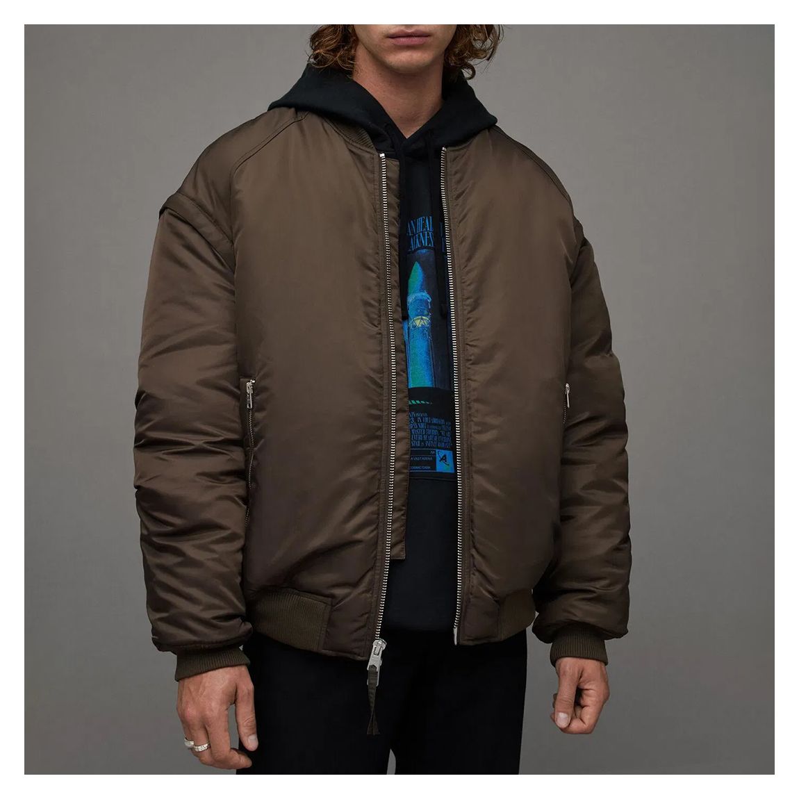 Khaki Akio Bomber Jacket main product photo