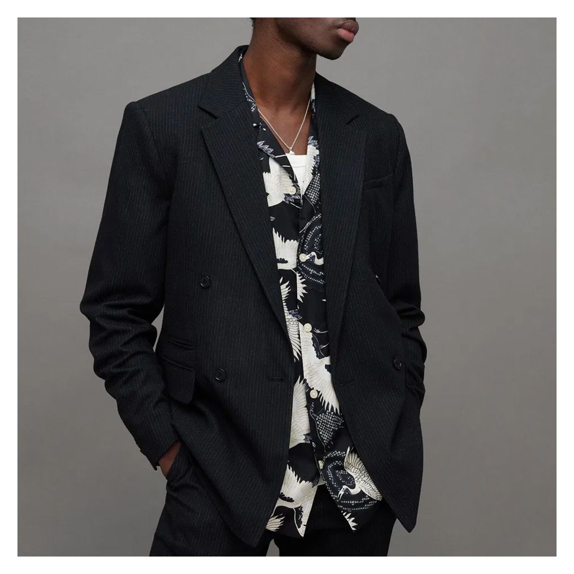Navy Wright Striped Blazer main product photo