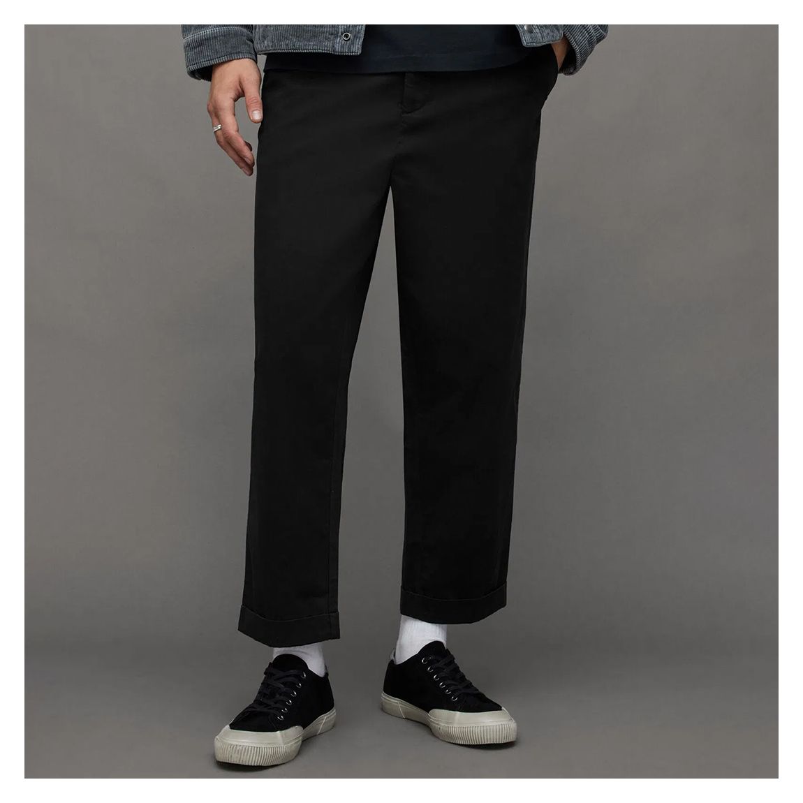 Black Belo Tapered Cotton Blend Trousers main product photo