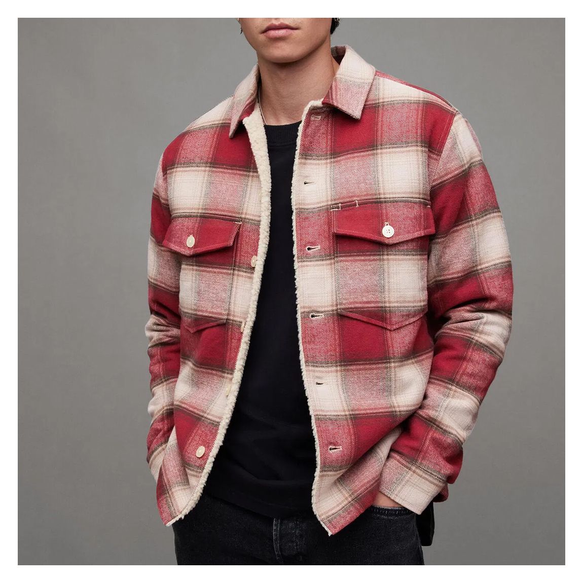 Red Hawkins Check Cotton Jacket main product photo