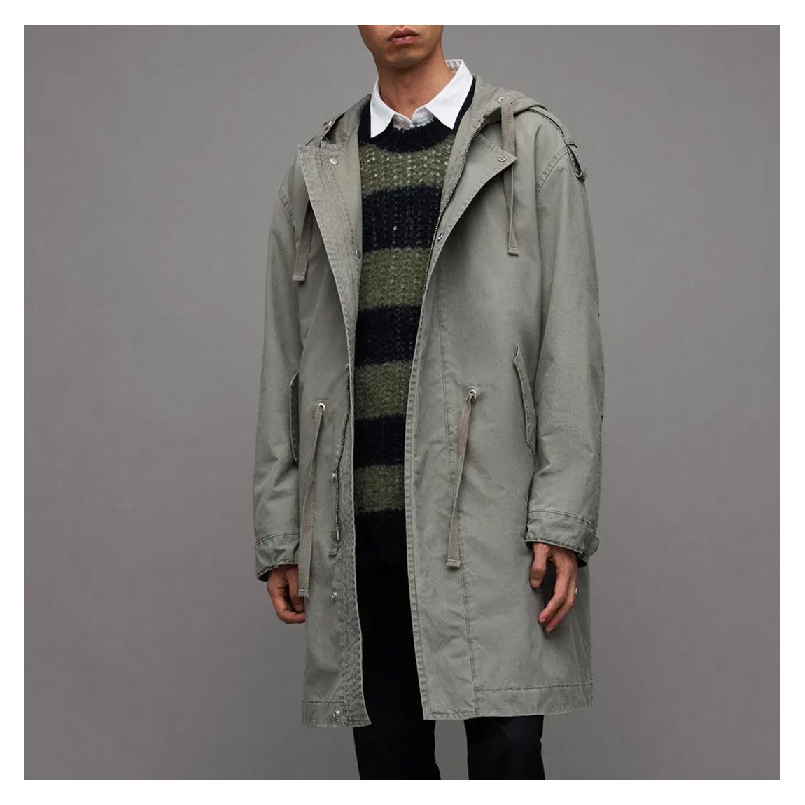 Olive Comiso Hooded Cotton Blend Parka Jacket main product photo