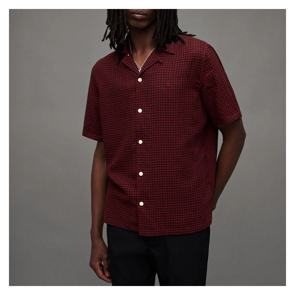 Red Glendale Short Sleeve Check Shirt main product photo