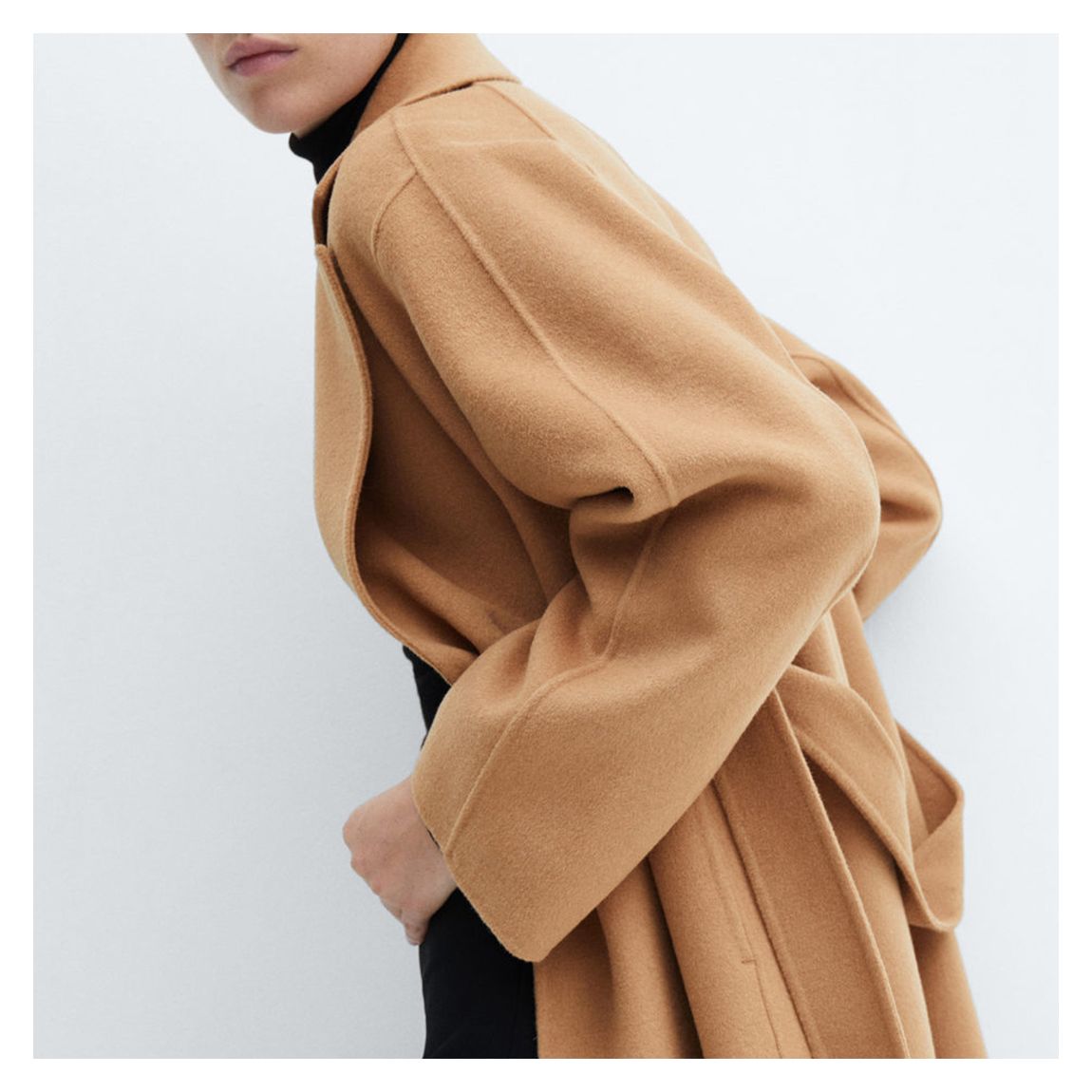 Camel Wool Blend Belted Coat main product photo