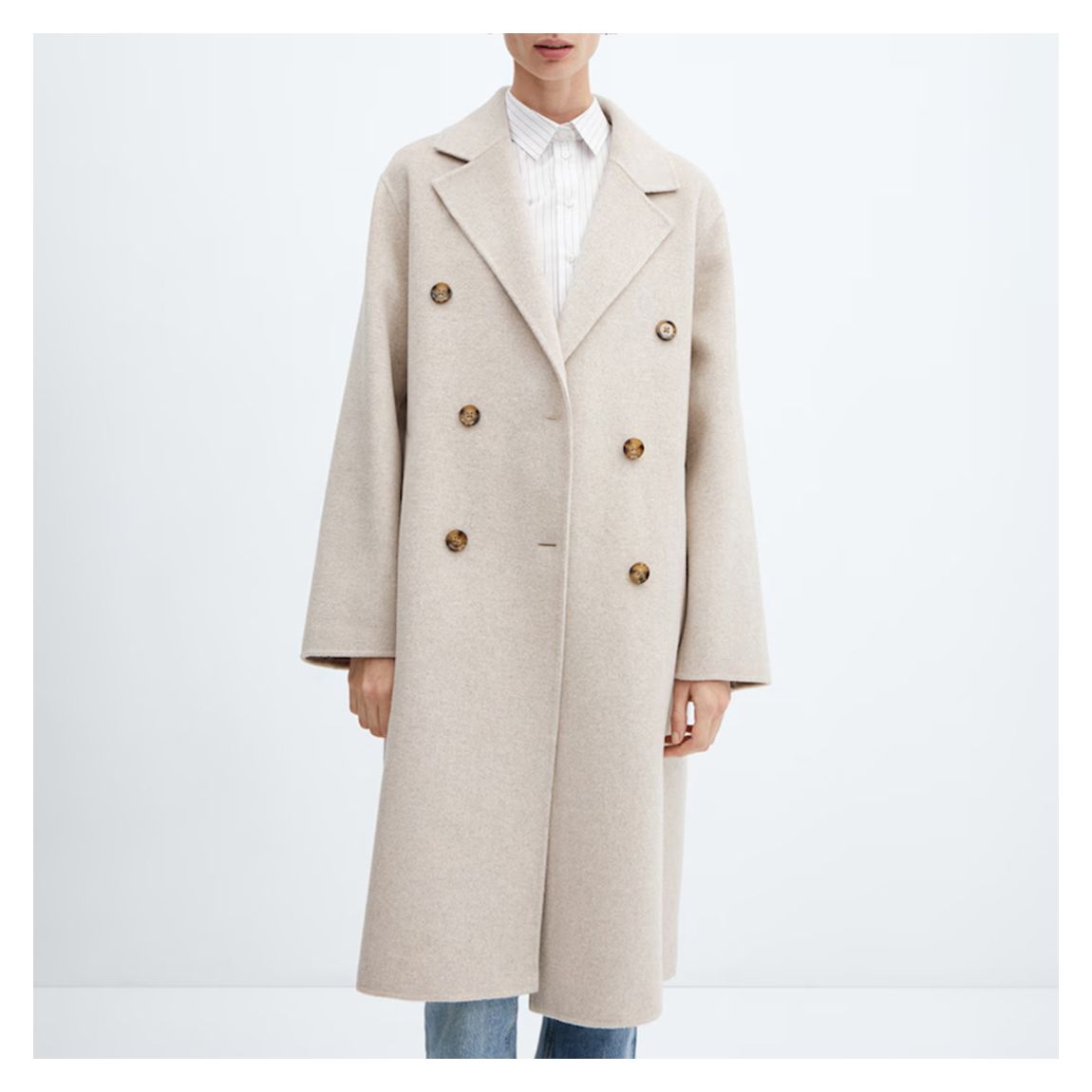 Stone Wool Blend Double Breasted Coat main product photo