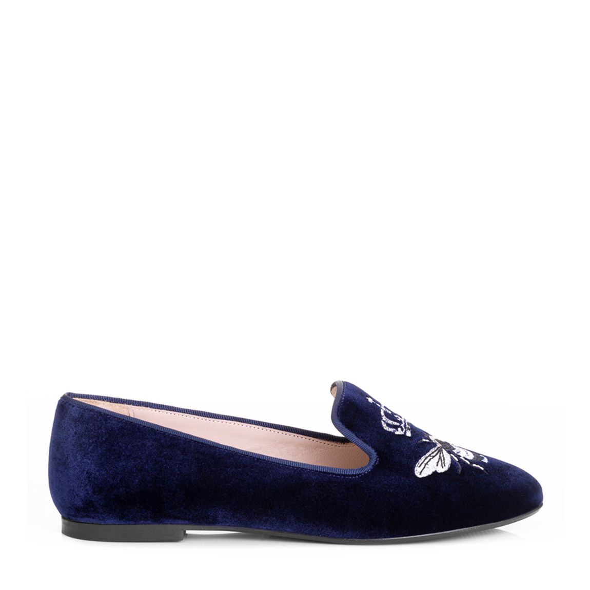 Royal Blue Embroidered Velvet Hefner Pumps main product photo