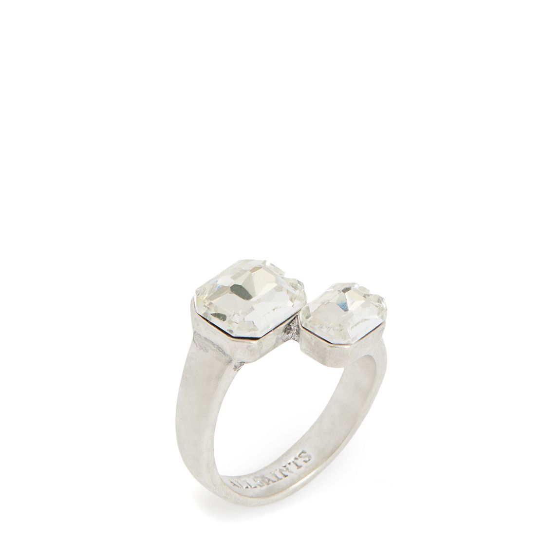 Crystal, Rhodium Bypass Ring main product photo