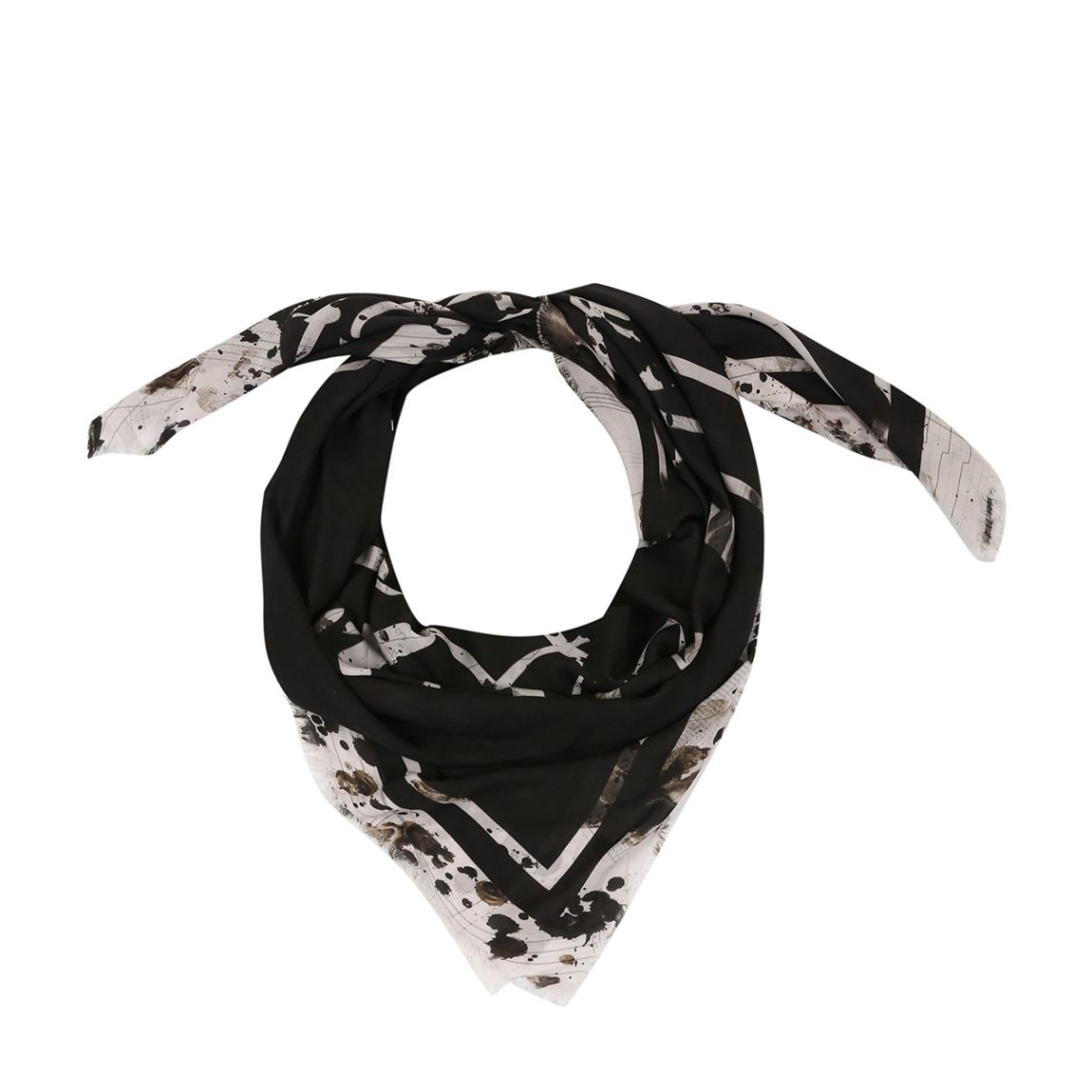 Black Gaia Swirl Large Square Scarf main product photo