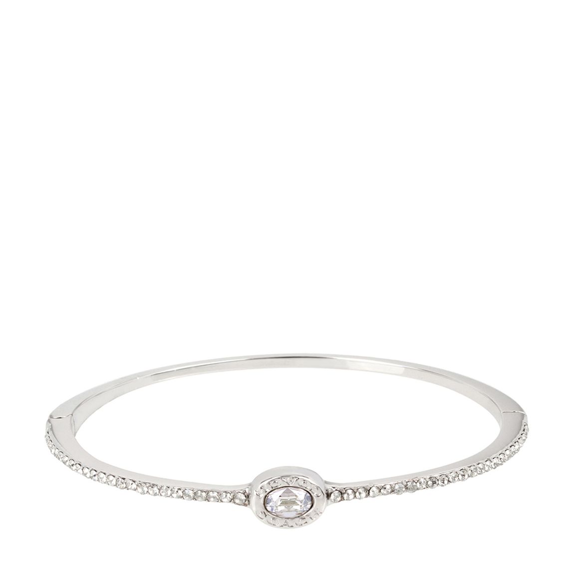 Crystal, Rhodium Signature Logo Bangle main product photo