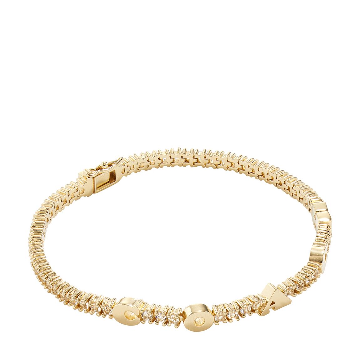 Crystal, Gold Logo Tennis Bracelet main product photo