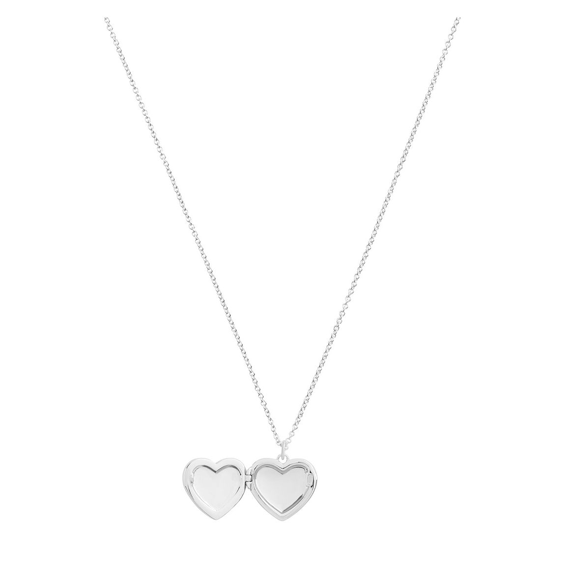 Blue, Rhodium Enamel Heart Short Pendant Necklace main product photo