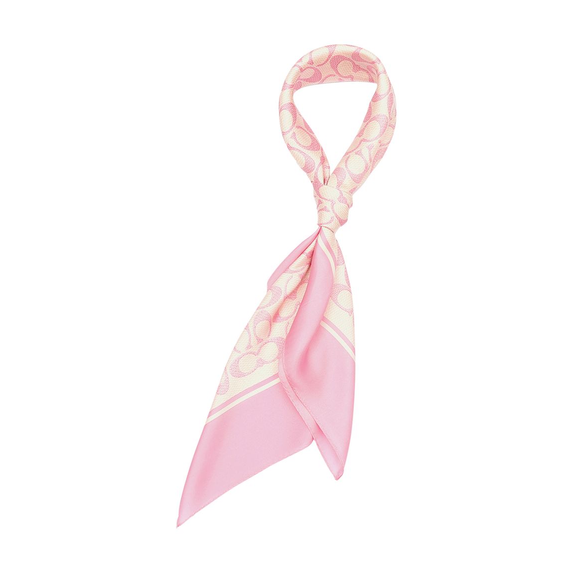Soft Pink Vintage Signature C Printed Silk Square main product photo