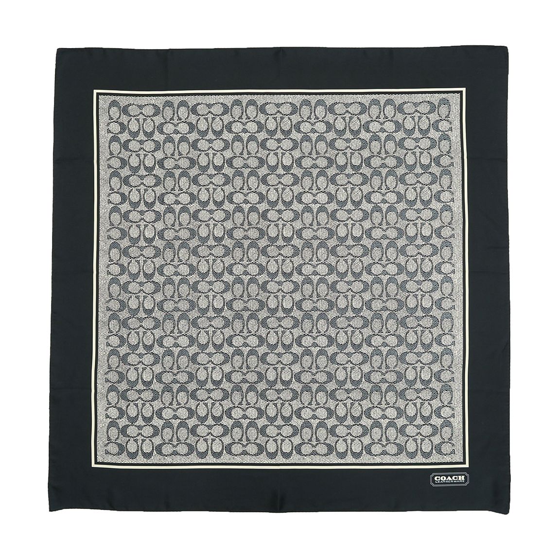 Midnight Navy Vintage Signature C Printed Silk Square Scarf main product photo