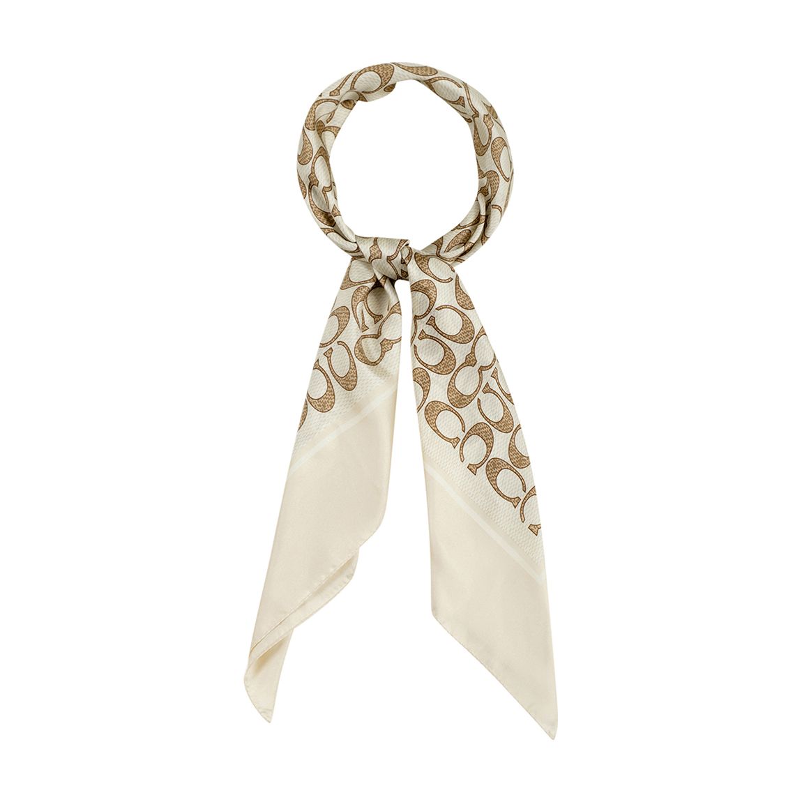 Ivory Vintage Signature C Print Silk Square Scarf main product photo
