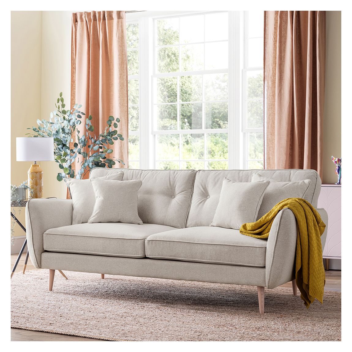 The Sckandi Large Sofa Kendal Linen main product photo