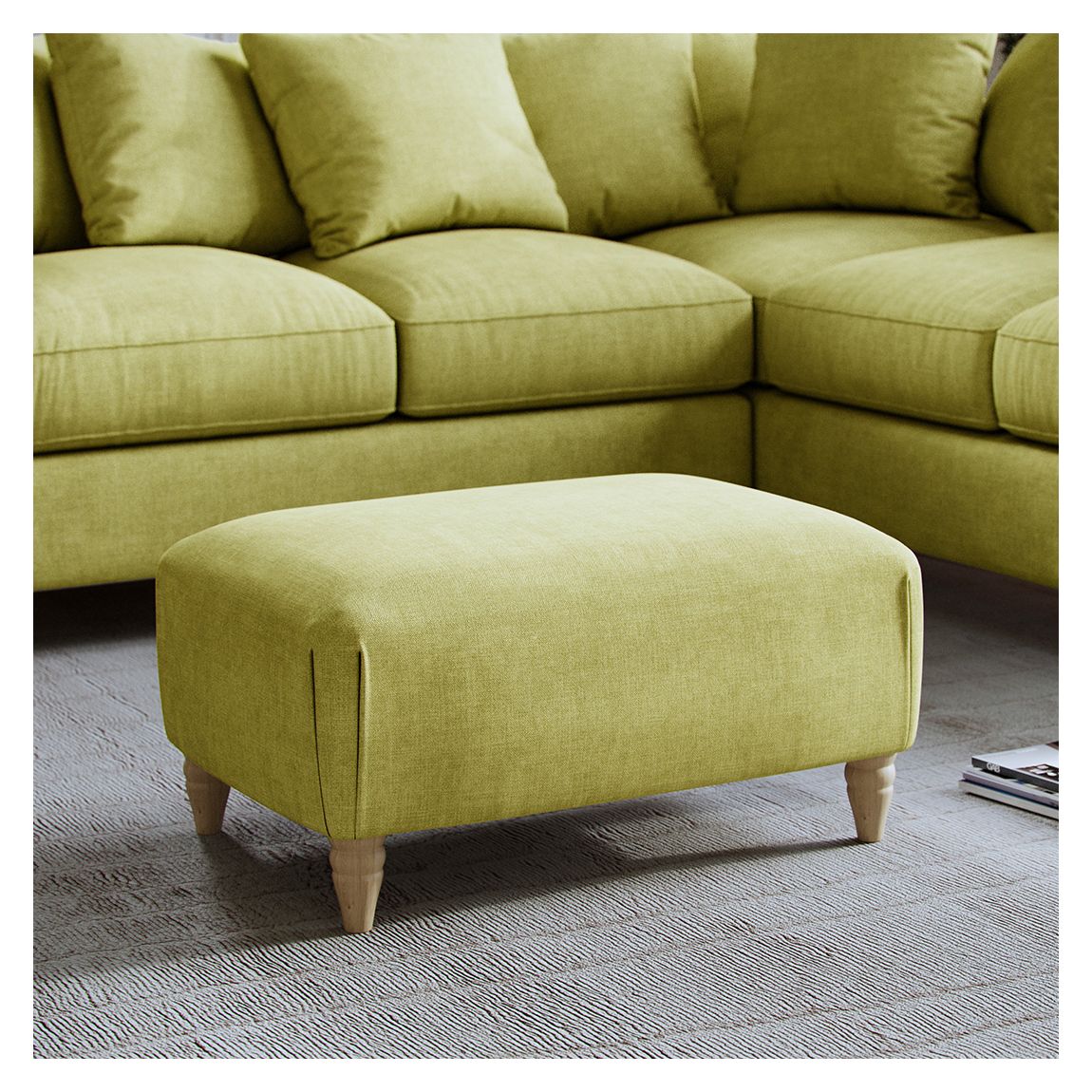 The Brentwood Footstool Linnet Sage main product photo