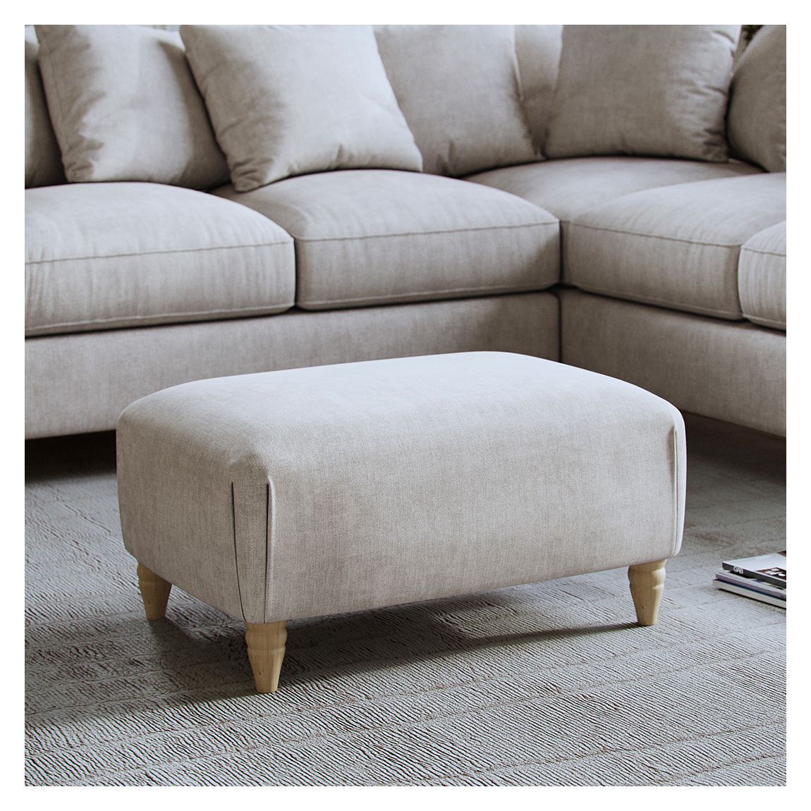 The Brentwood Footstool Linnet Clay main product photo