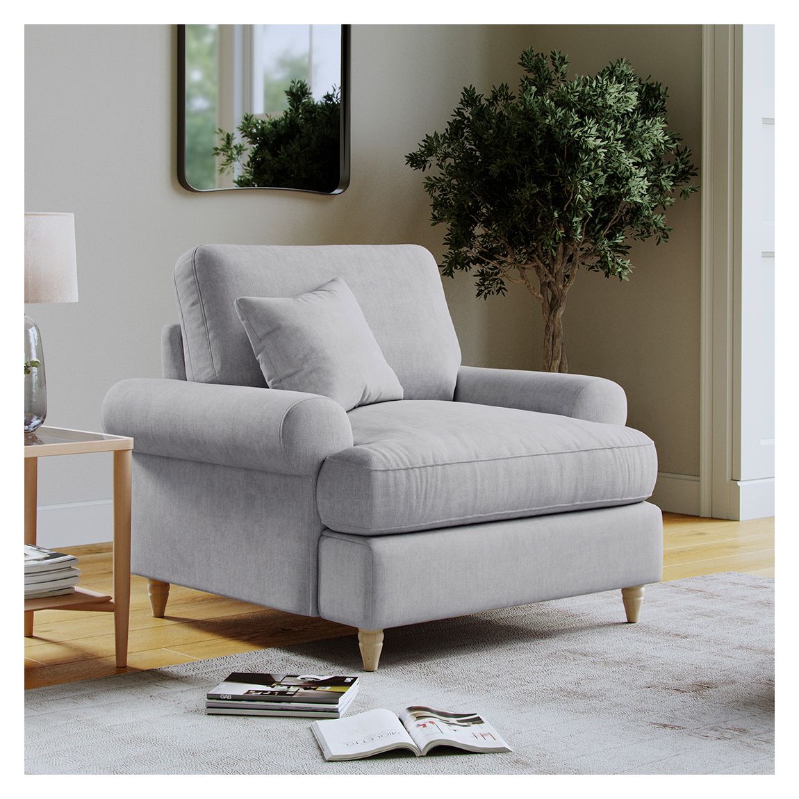 The Brentwood Armchair Linnet Dove Grey main product photo