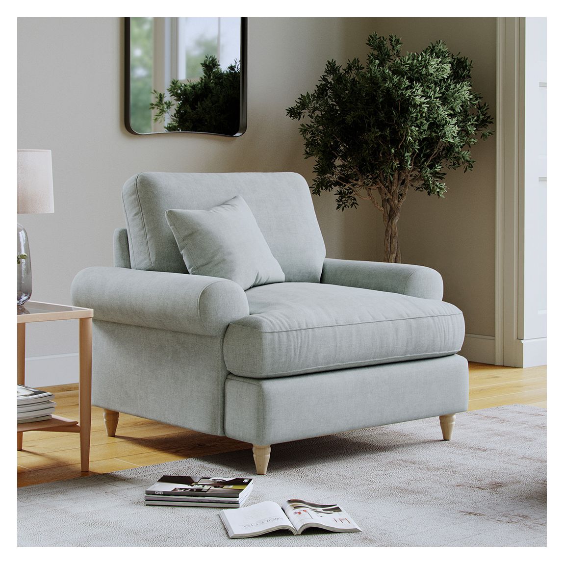 The Brentwood Armchair Linnet Aqua main product photo