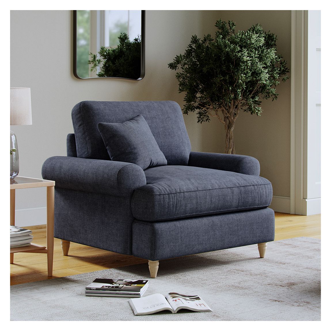 The Brentwood Armchair Linnet Denim main product photo