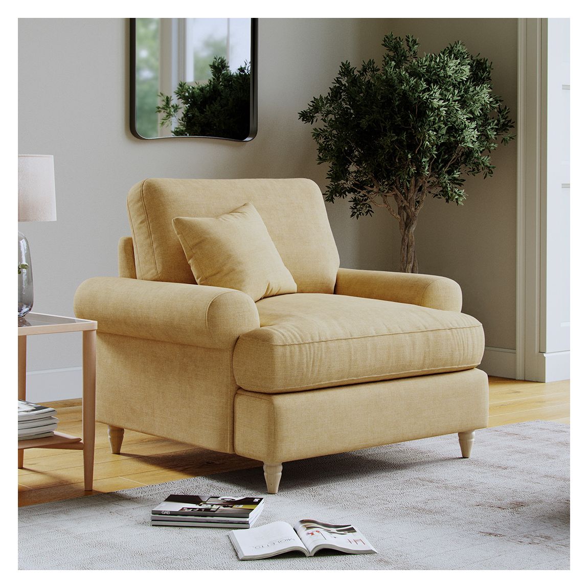 The Brentwood Armchair Linnet Corn main product photo