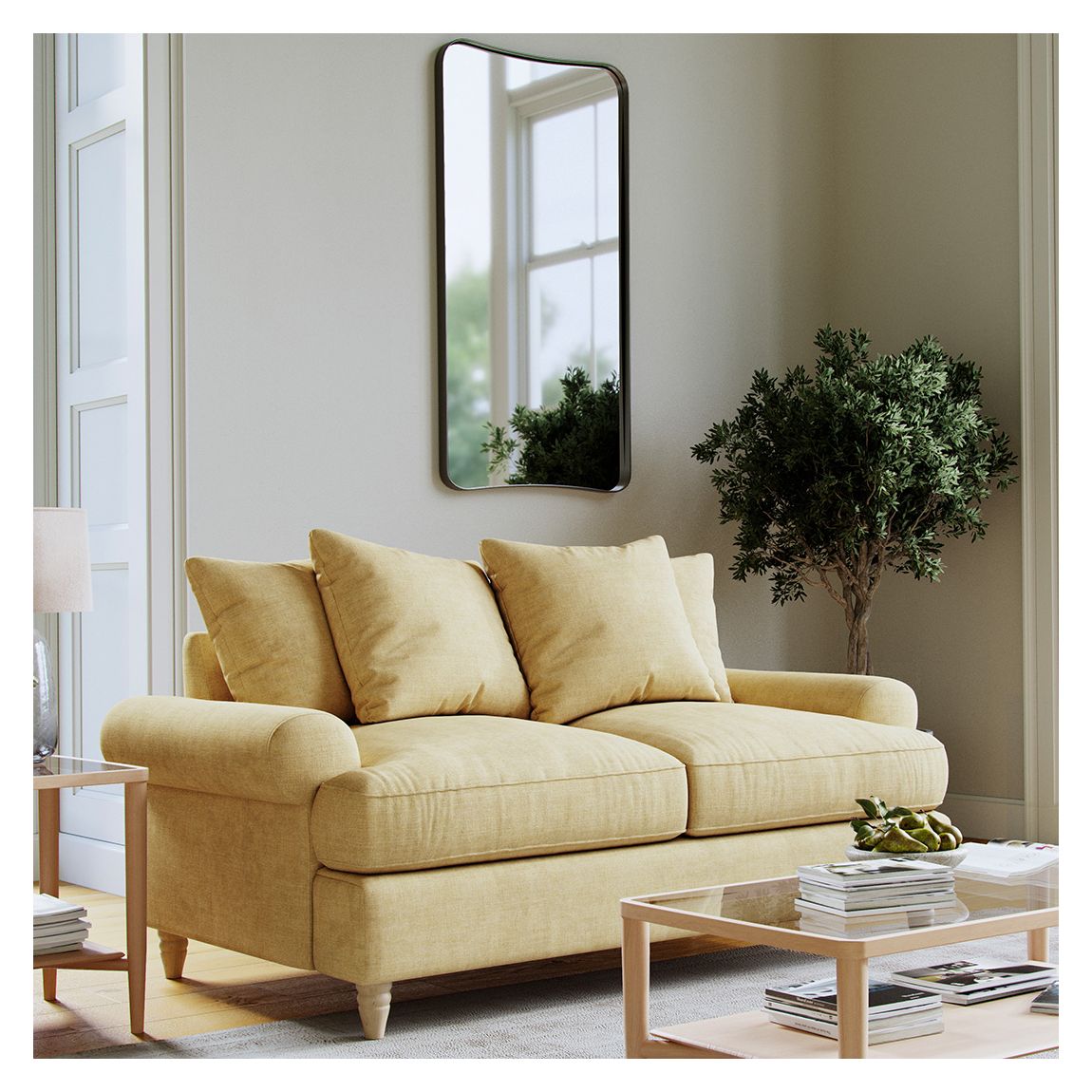 The Brentwood Medium Sofa Linnet Corn main product photo