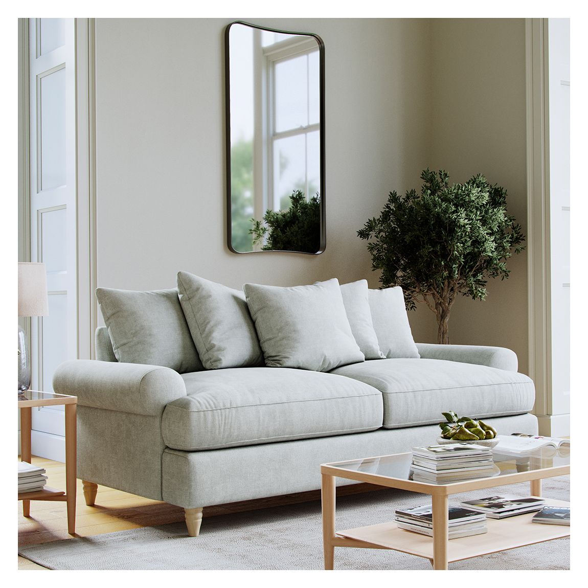 The Brentwood Large Sofa Linnet Aqua main product photo
