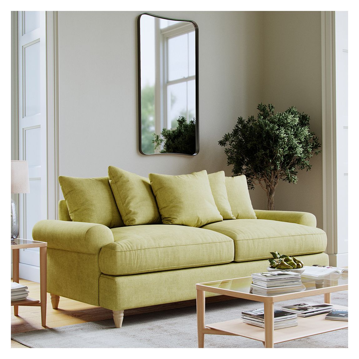 The Brentwood Large Sofa Linnet Sage main product photo