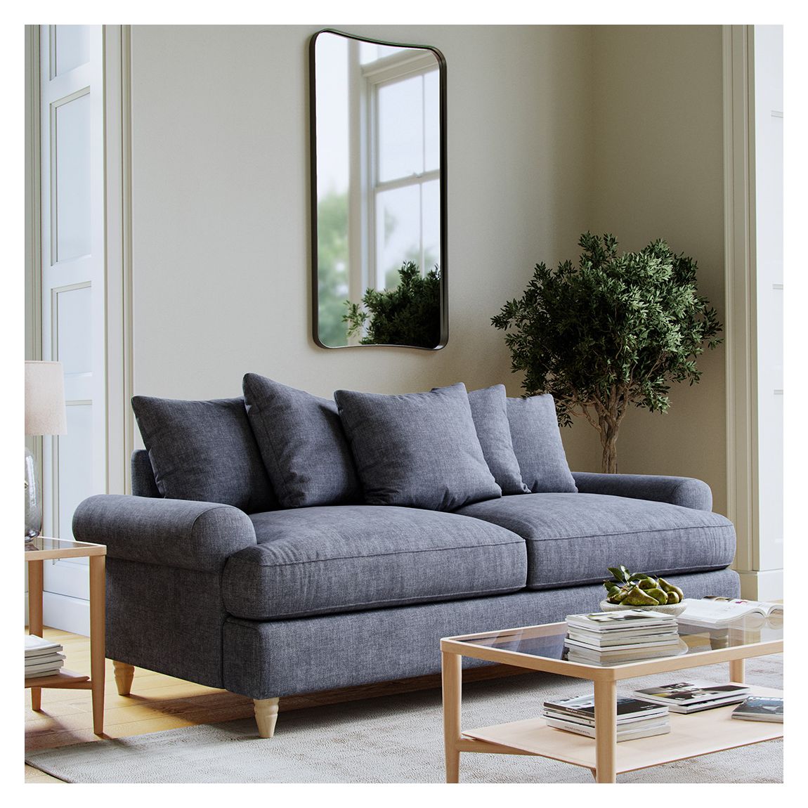 The Brentwood Large Sofa Linnet Denim main product photo