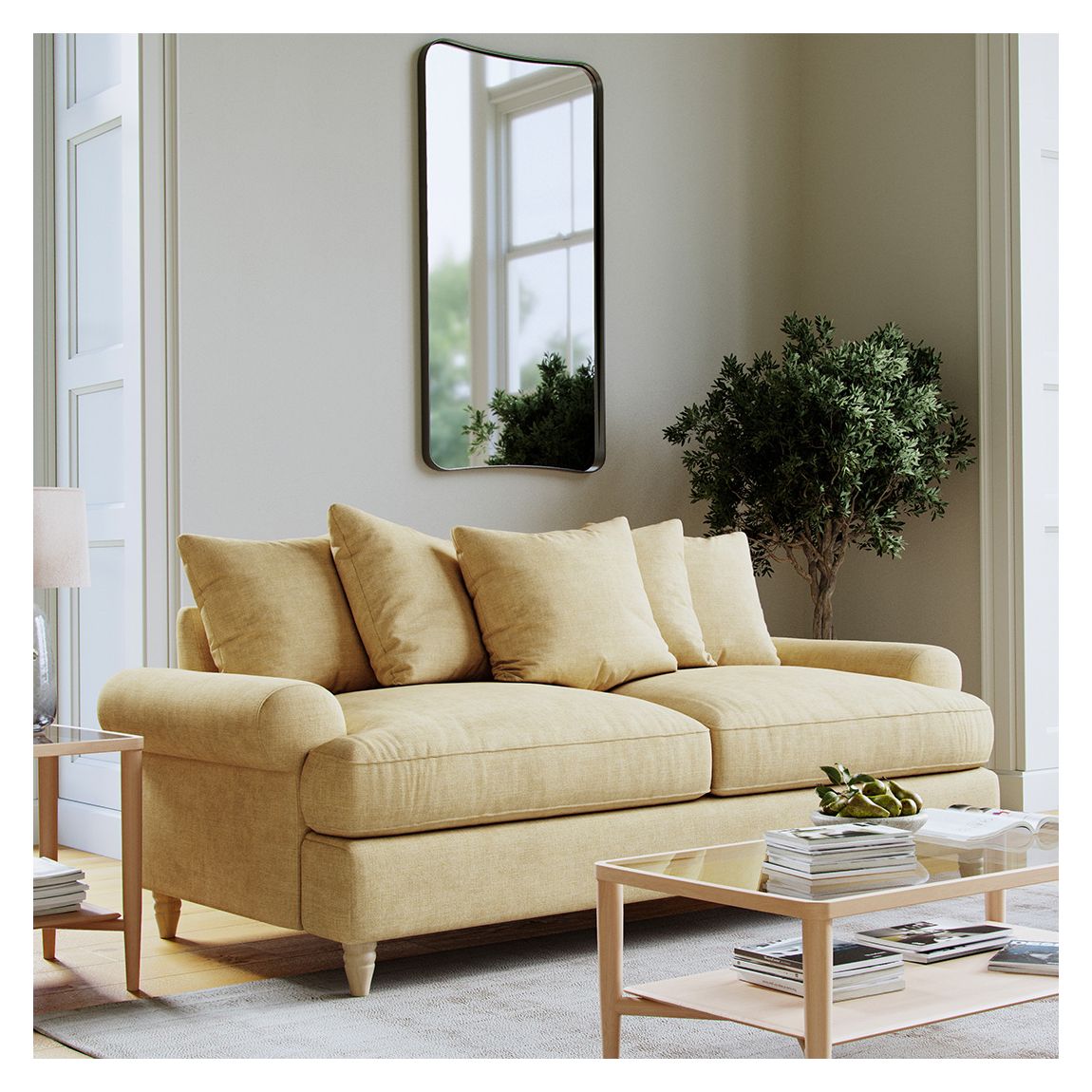 The Brentwood Large Sofa Linnet Corn main product photo