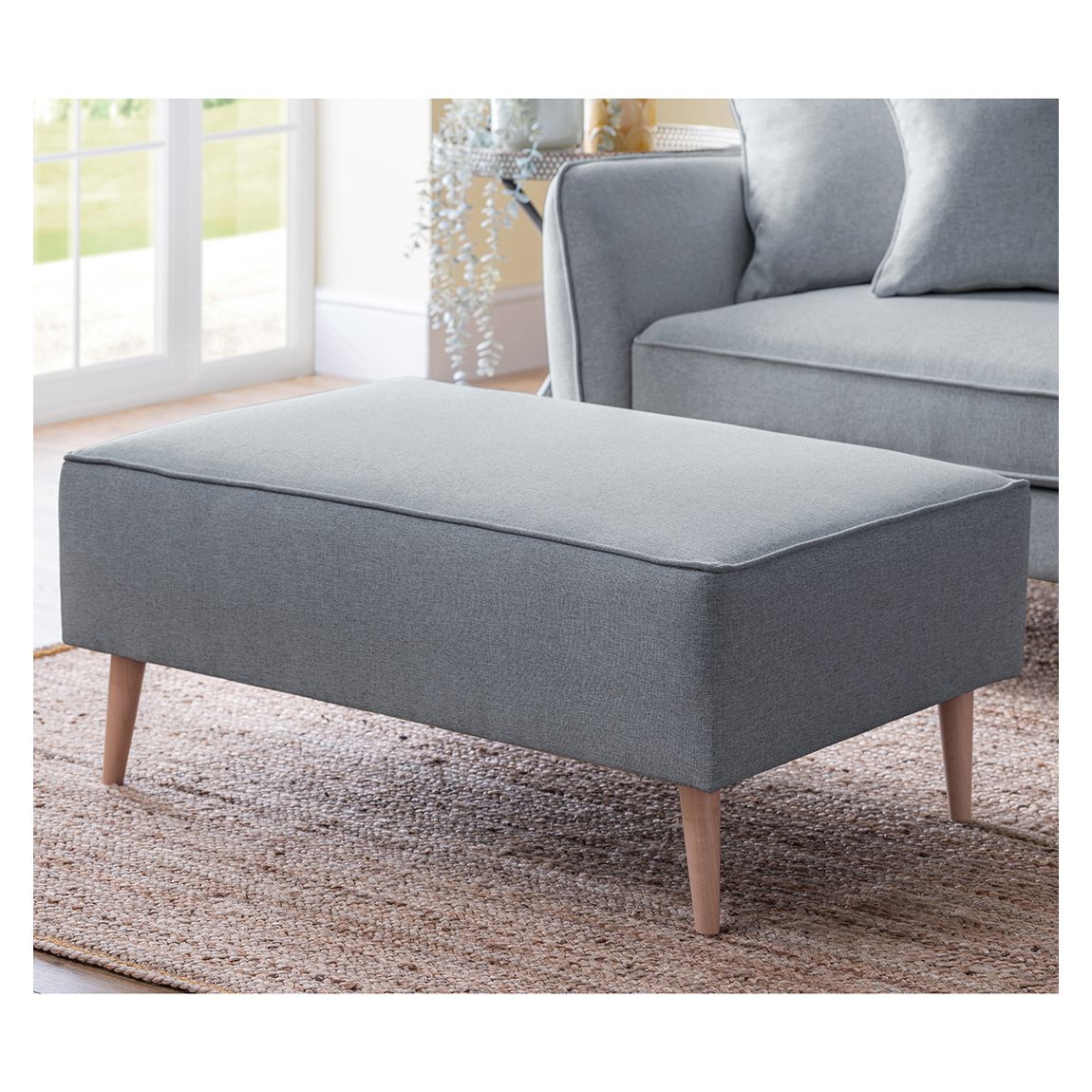 The Sckandi Footstool Kendal Petrol main product photo