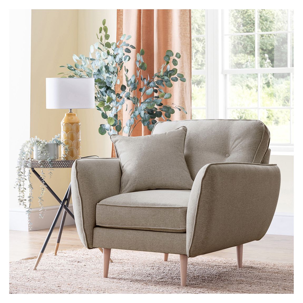The Sckandi Armchair Kendal Mink main product photo