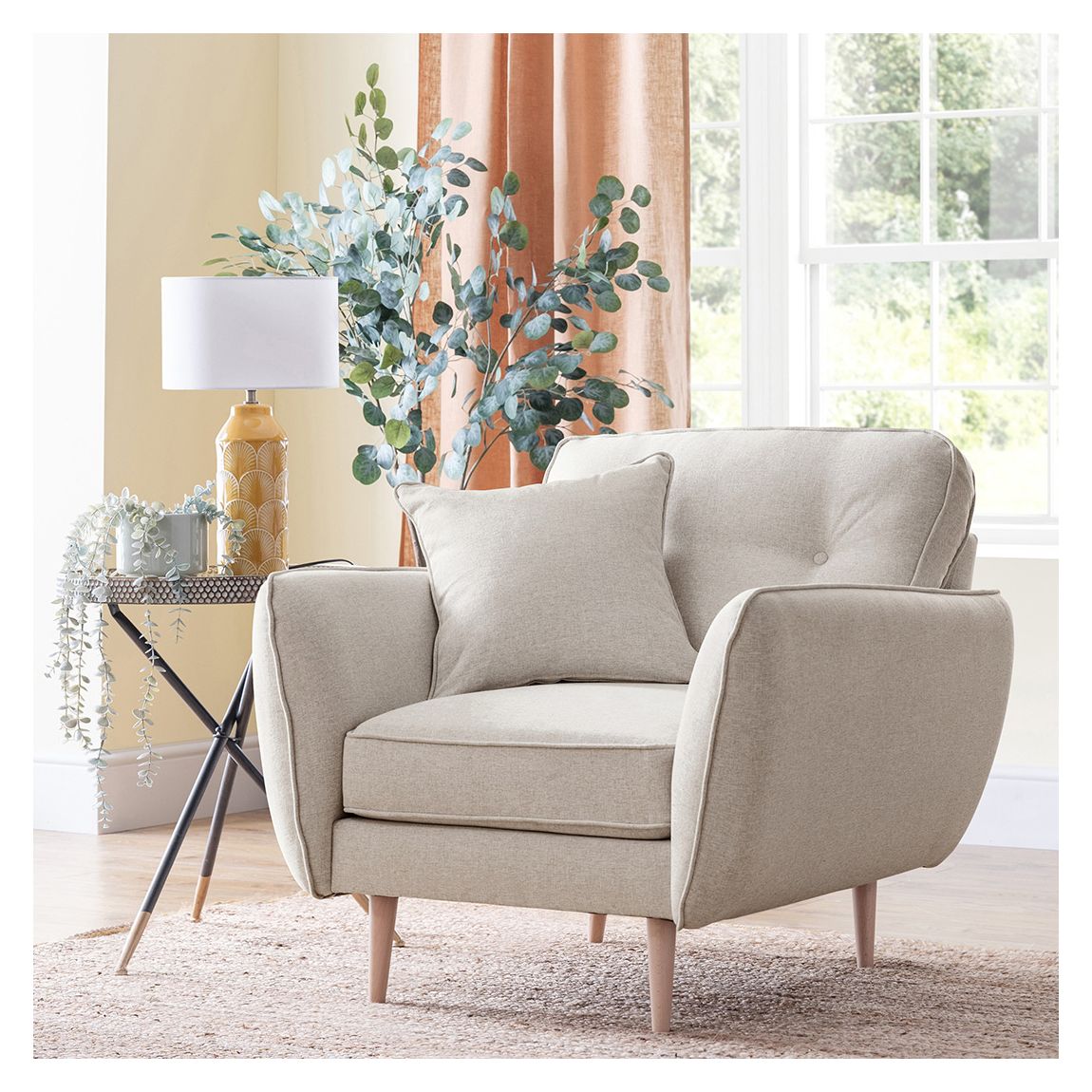 The Sckandi Armchair Kendal Linen main product photo